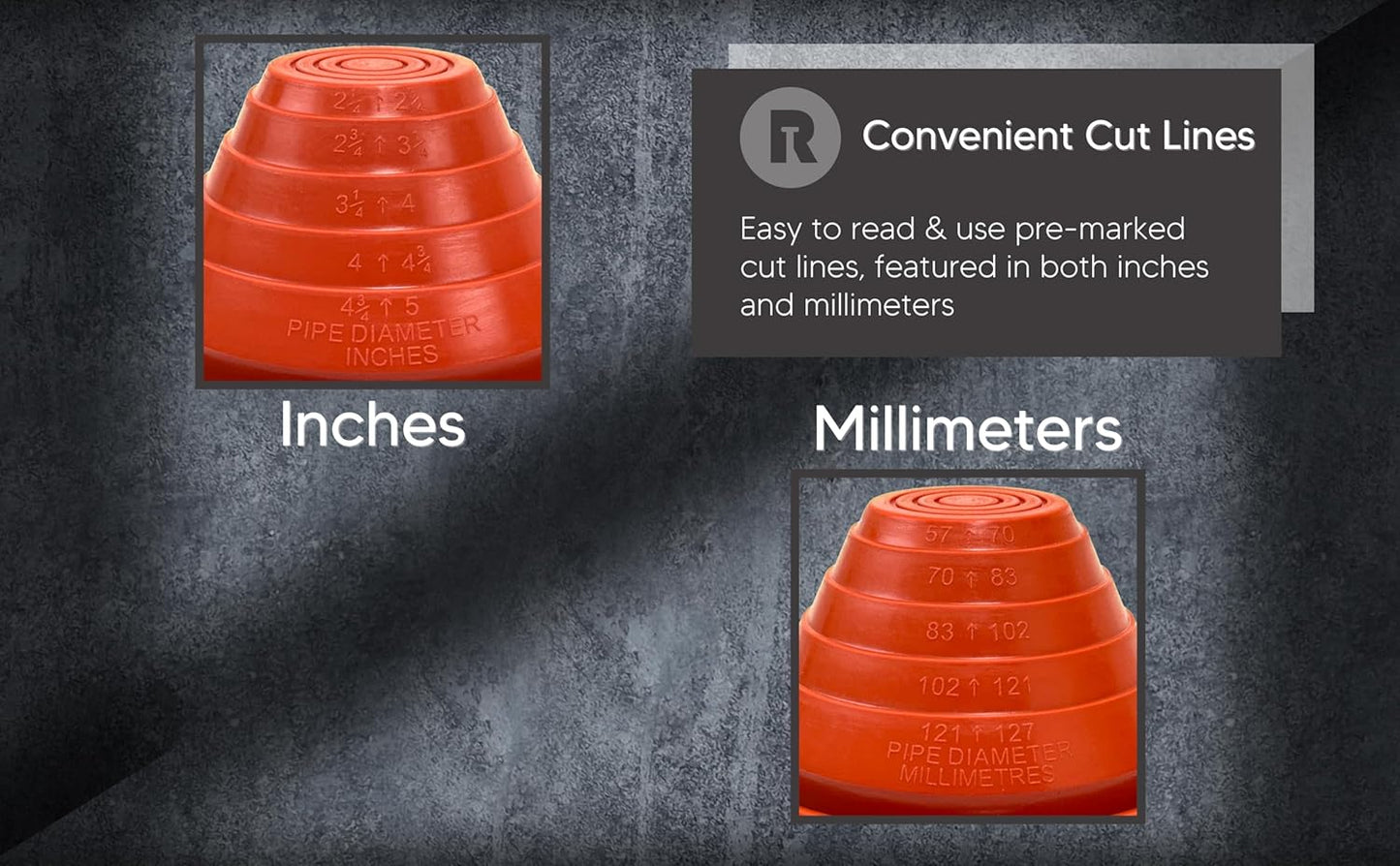 Silicone High Temperature Pipe Flashing #3 - Fits Pipes 2-1/4” to 5” OD