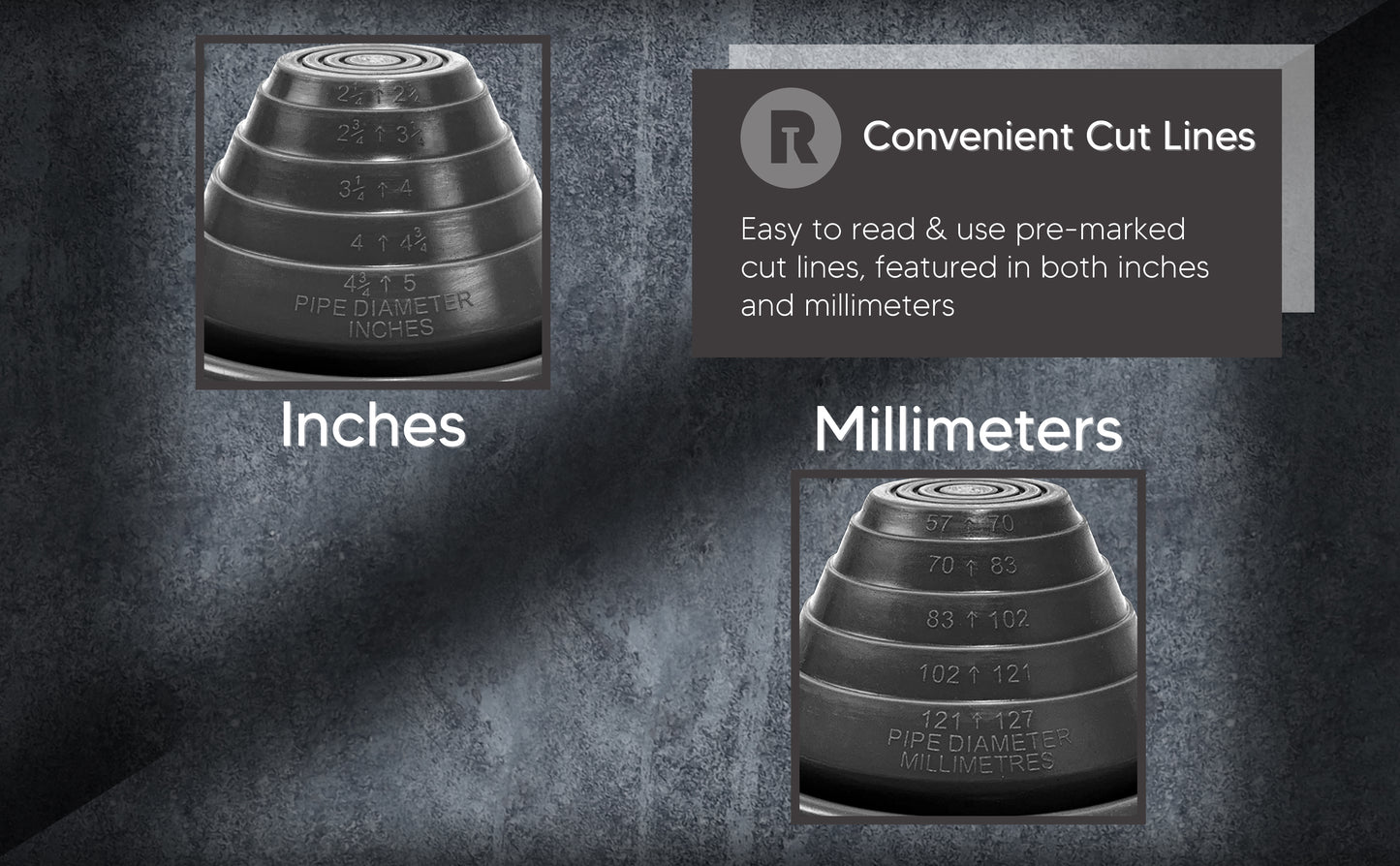 EPDM Pipe Flashing #3 - Fits Pipes 2-1/4” to 5” OD